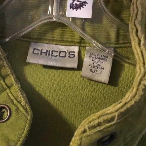 Chico’s Lime Corduroy Jacket - Picture 2 of 8